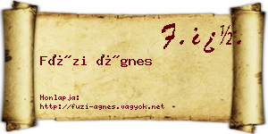 Füzi Ágnes névjegykártya